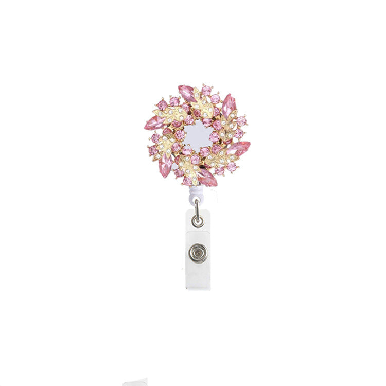Wholesale Colorful Rhinestone Rotating Garland Telescopic Badge Scroll Keychain
